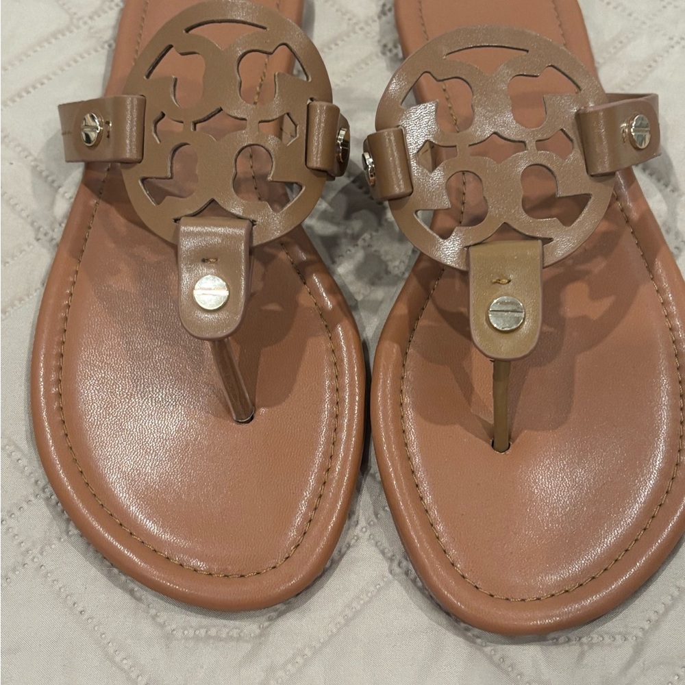 Faux Tory Burch Miller Sandals Size 10
